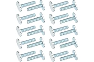 PATIKIL 1/4"-20 t Track Bolts, 20 Pack 1-1/4 Inch T-Slot Bolts Kayak Rail Bolt Accessories for Universal t Track Woodworking Jigs and Fixtures, Silver