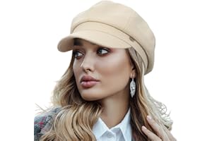 RIMOSNN Women Wool Newsboy Hats Cabbie Hat Beret Paperboy Tweed Baker Boy Cap