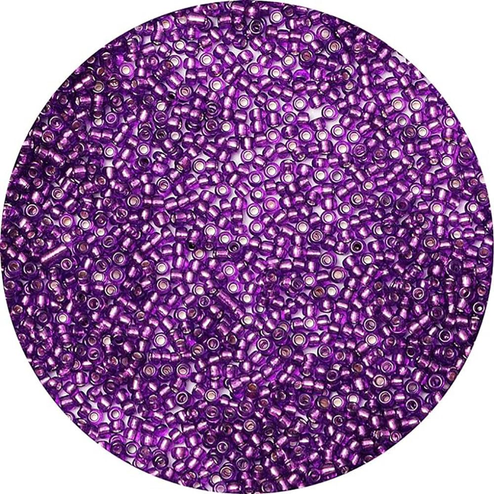 Gkelaly 5000Pcs Purple Glass Seed Beads Bulk for Jewellery Making, 3mm Small Pony Beads for Bracelet Necklace Earring Making & Crafting with Storage Box — image 1