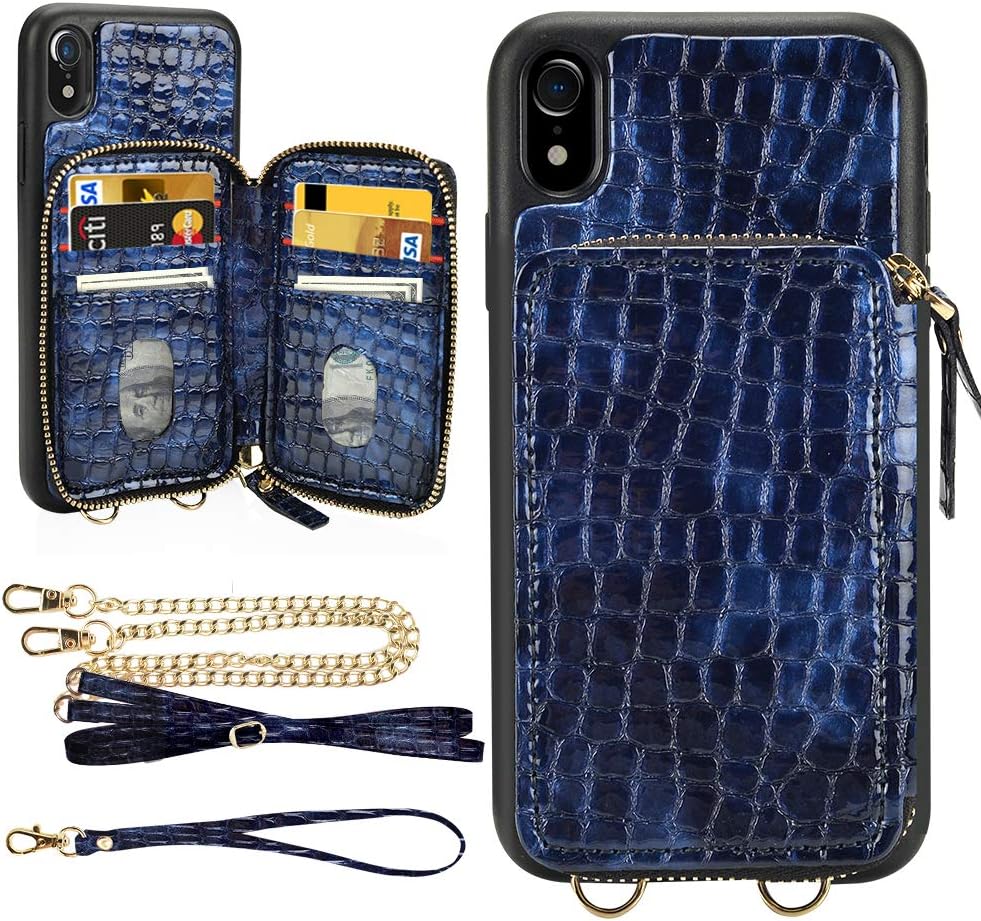 LAMEEKU iPhone XR Wallet Case, iPhone XR Stone Pattern