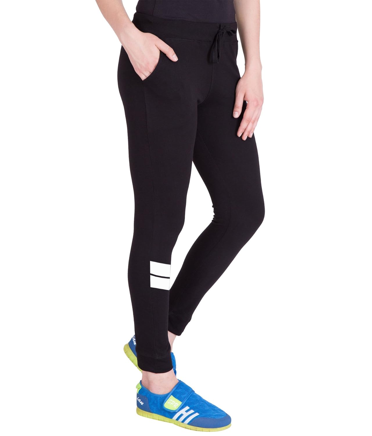 american-elm women's black stylish printed trackpant