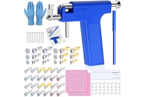EVATAGE Ear Piercing Gun Kit, Reusable Ear Nose Piercing Gun Machine with Stainless Steel Piercing Earrings Studs, Crystal Earrings for At Home Salon Earlobe Cartilage Helix Tragus Piercing Tool Set