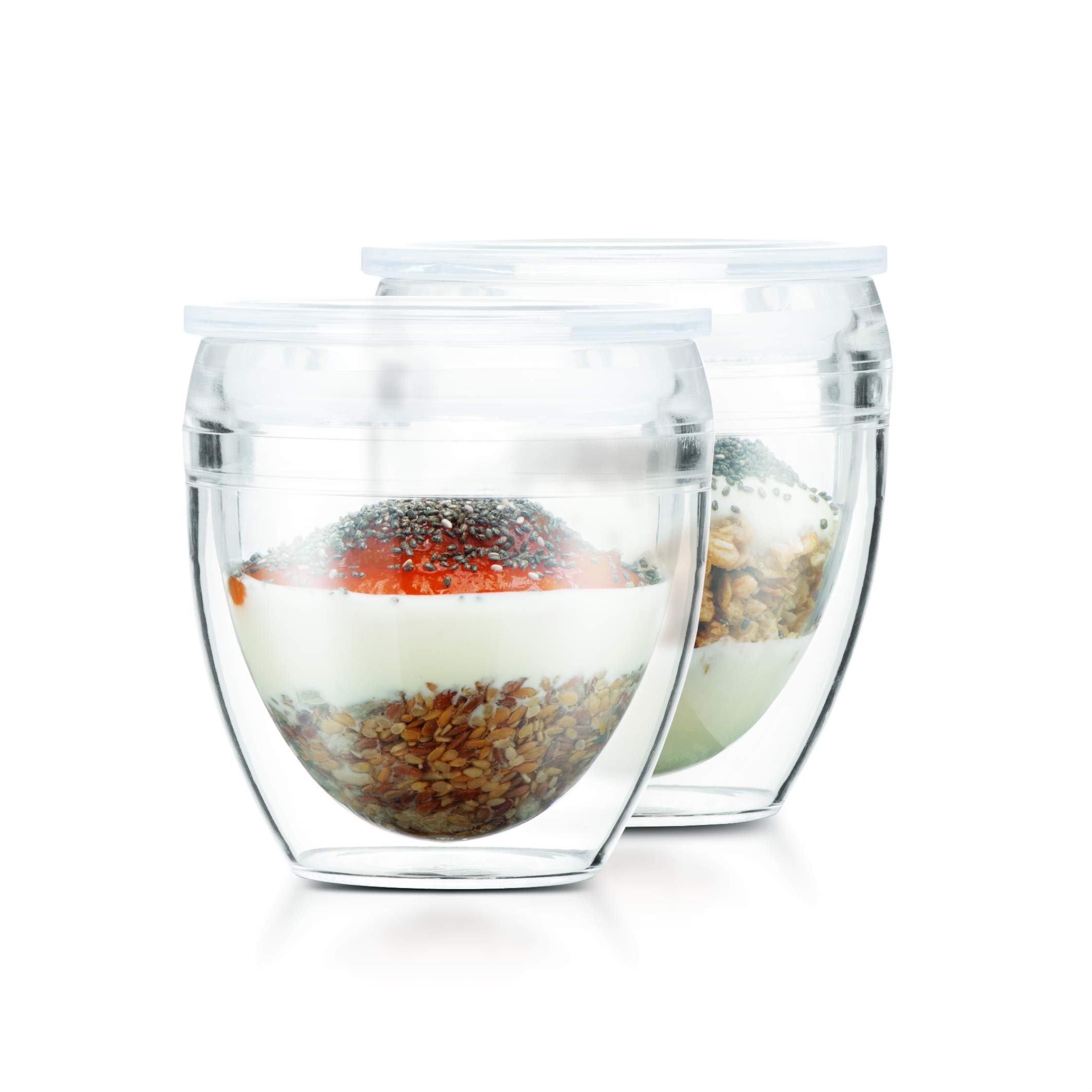 Bodum Pavina To Go Double Wall Shatterproof Tumbler With Lid 2-Pack, 6 Ounce
