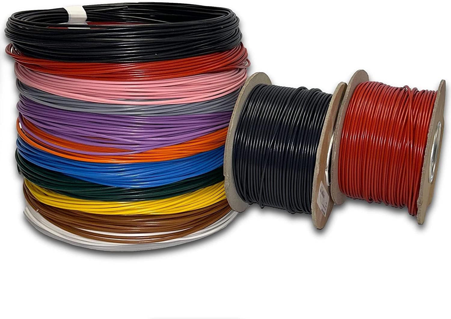 12V 24V Single Core Automotive 1.0mm² 2.0mm² Stranded Copper Cable Thin Wall Wire 16.5/25 Amps (GREY 2.0mm², 20M Coil)