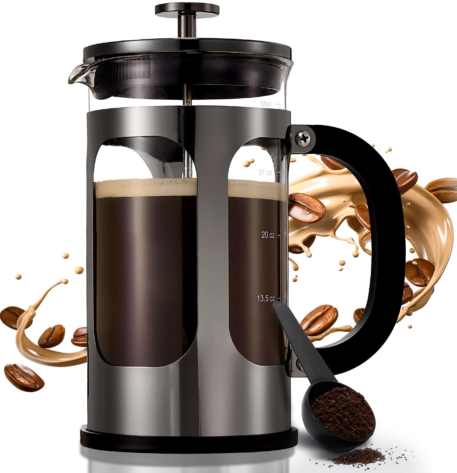 34 Oz French Press Coffee Maker Heat Resistant Borosilicate Glass