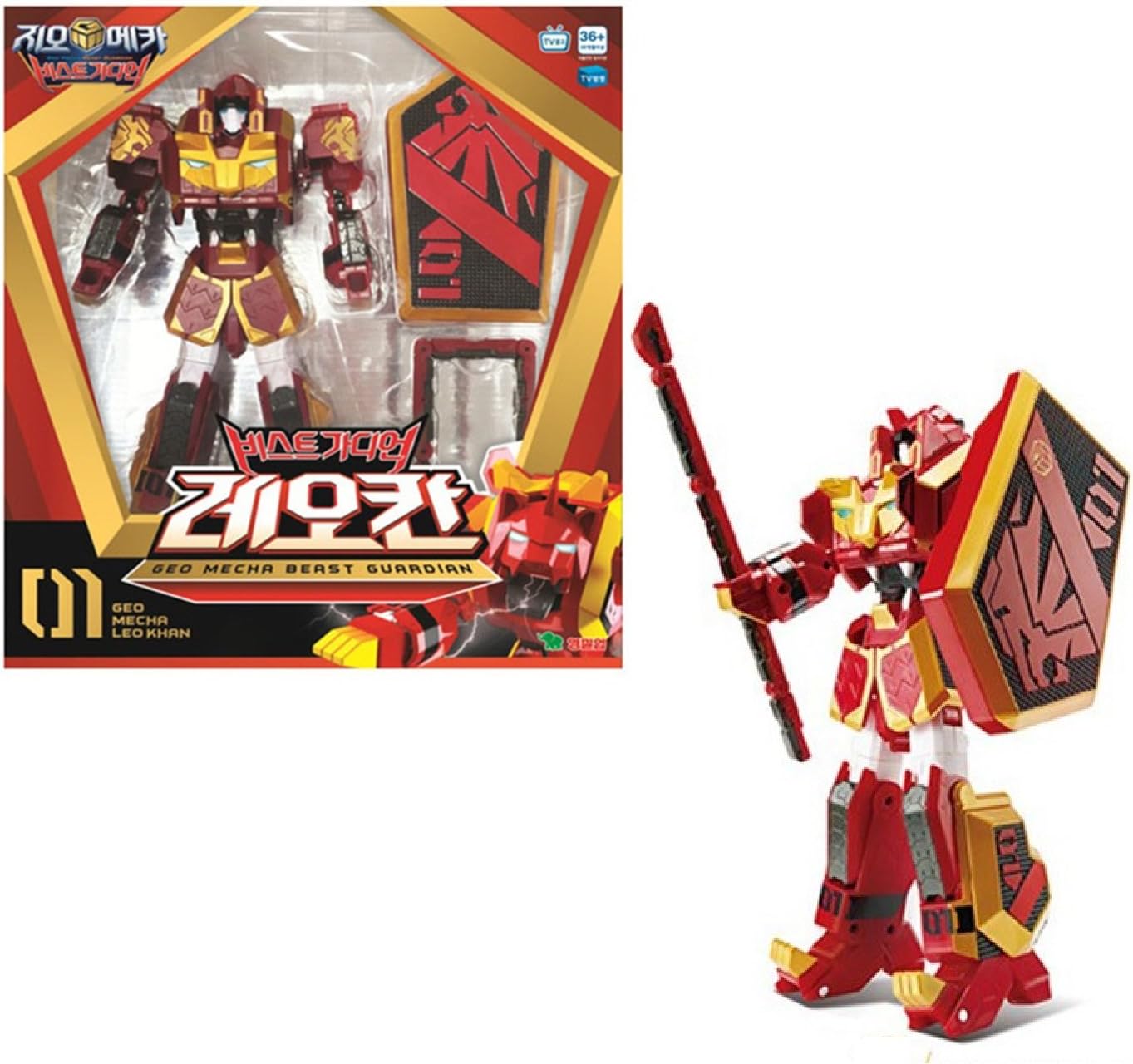 GEO MECHA Youngtoys Beast Guardian Leo Khan Transforming Robot