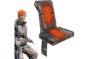Heated Hunting Seat with Backrest 3-Gear Temperature Heated Hunting Chair Self-Supporting Water-Resistant Tree Stand Seat Cus