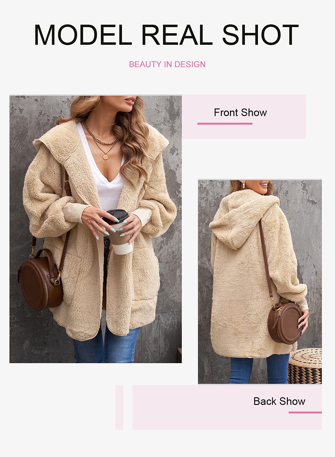 Open Front Hooded Cardigans Jacket Coats