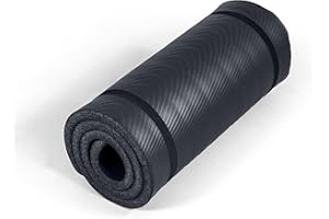 Tone Fitness 1-Inch Thick Yoga Mat | High-Density, Non-slip Exercise Mat with Carrying Strap for Yoga, Pilates, & Home Gym Workouts | Multiple Options