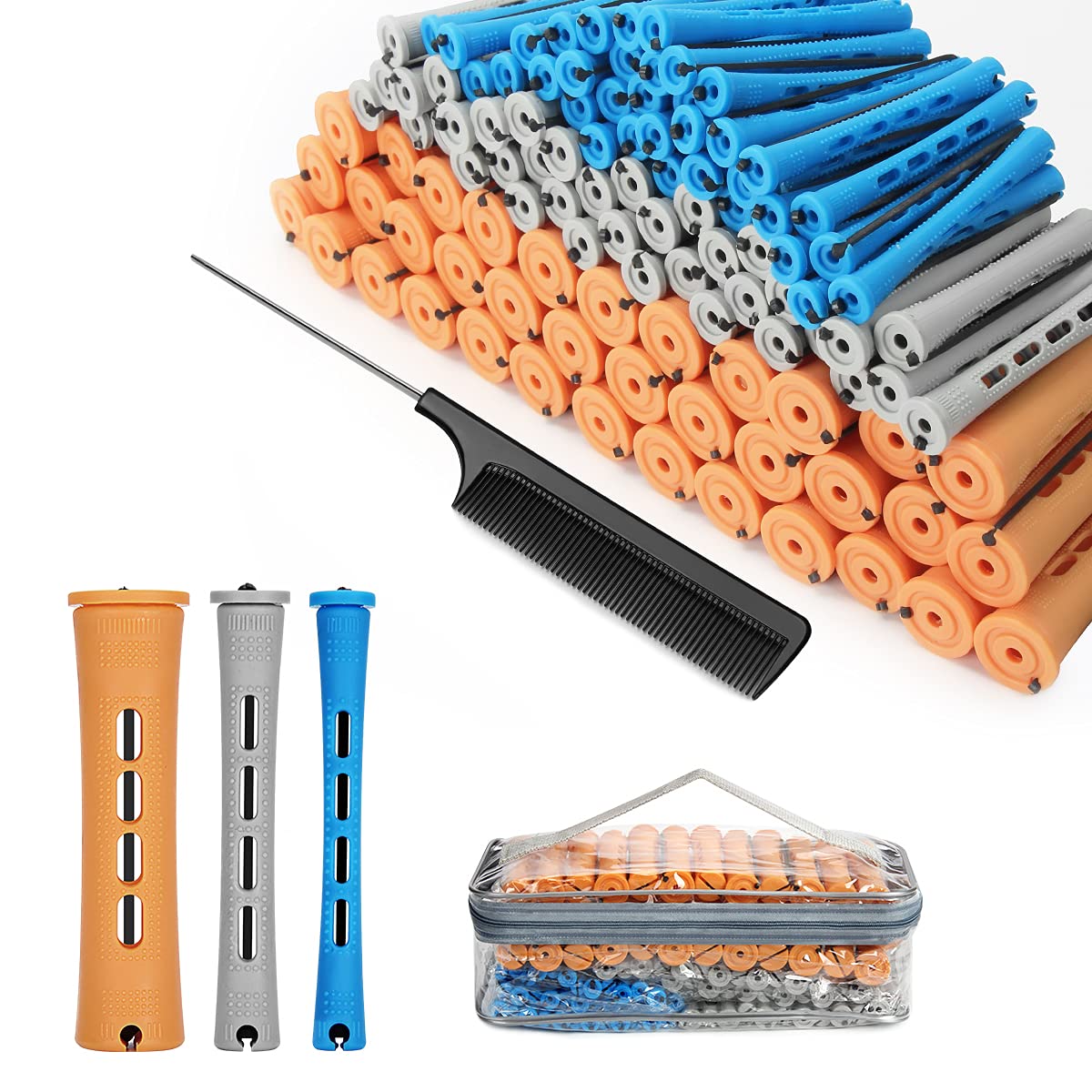 BELICOO 108pcs Cold Wave Hair Perm Rods Hair Rollers Set 0.9 cm/ 1.5 cm/ 2.2 cm Large Medium Small Hair Curlers Kit for Long & Short Hair Different Hairdressing Styling Tool or DIY