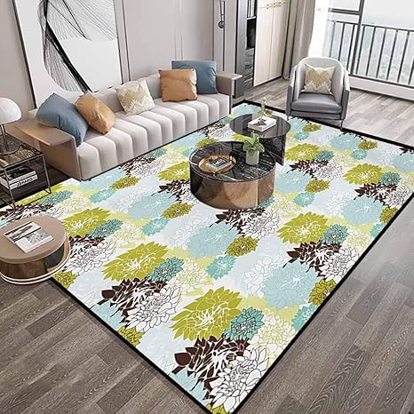 Alfombra de área grande con diseño floral de 1,52 x 71,12 m y base