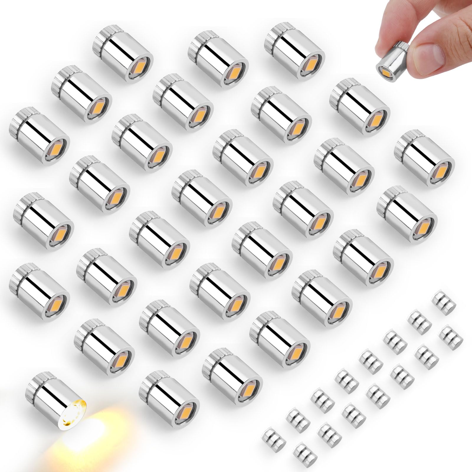 Photo 1 of 30pcs Miniature LED Lights, Mini Warm White Micro Lights with 15 Extra Battery for Tiny Dollhouse DIY Crafts Party Decor & Model Lighting Battery Operated Small & Bright for Dolls House Accessories