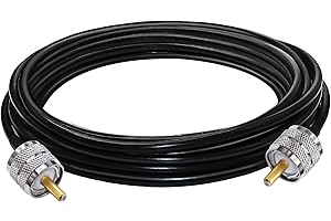 TUOLNK RG58 PL259 UHF Jumper Coax Cable, Low Loss SO239 Male to UHF Male Extension Cable, PL259 RF Coaxial Cable 16.4ft(5M) for Two Way Radio,CB Radio,Wireless LAN Devices