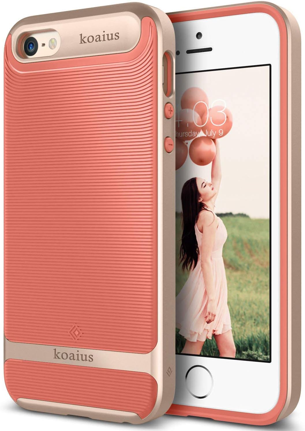 Caseology Wavelength Series iPhone SE/5S/5 Cover Case with Pattern Slim Protective for Apple iPhone SE/5S/5 - Coral Pink
