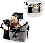 Homlynn Buggy Pram Bag Organiser 11L Grey with 2 Cup Holders Universal Fit view 2