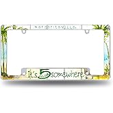 Rico Industries Margaritaville 12" x 6" Chrome All Over Automotive License Plate Frame for Car/Truck/SUV