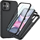 SunStory 3 in 1 for iPhone 11 Case with Screen Protector Black | Military Grade Drop Protection,3-Layer Heavy Duty Full-Body Protective Phone Cover -Black