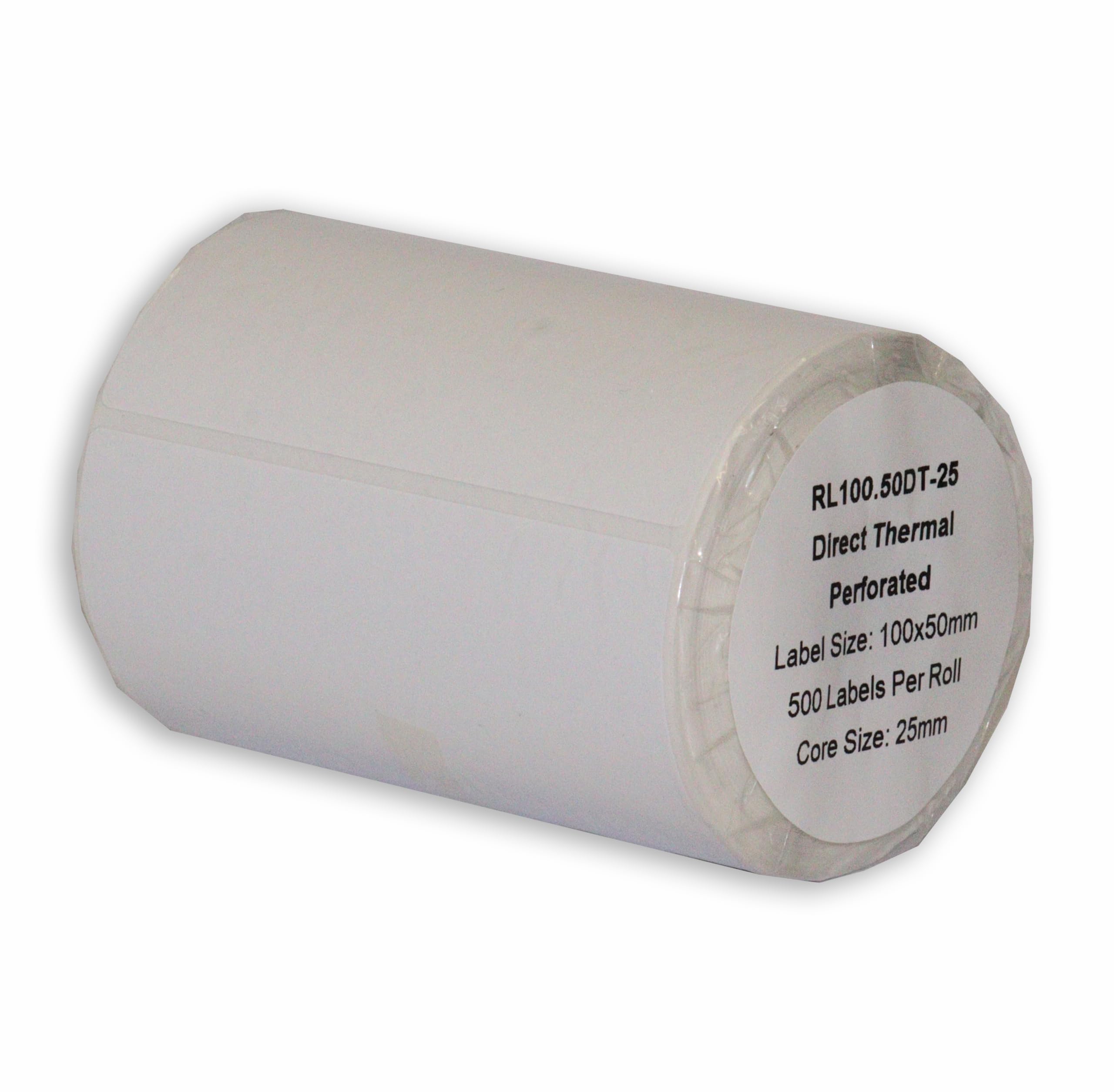 500 Roll 100mm x 50mm White Direct Thermal Labels Perforated 4 x 2 Inch Postage Courier Blank Labels 25mm Core