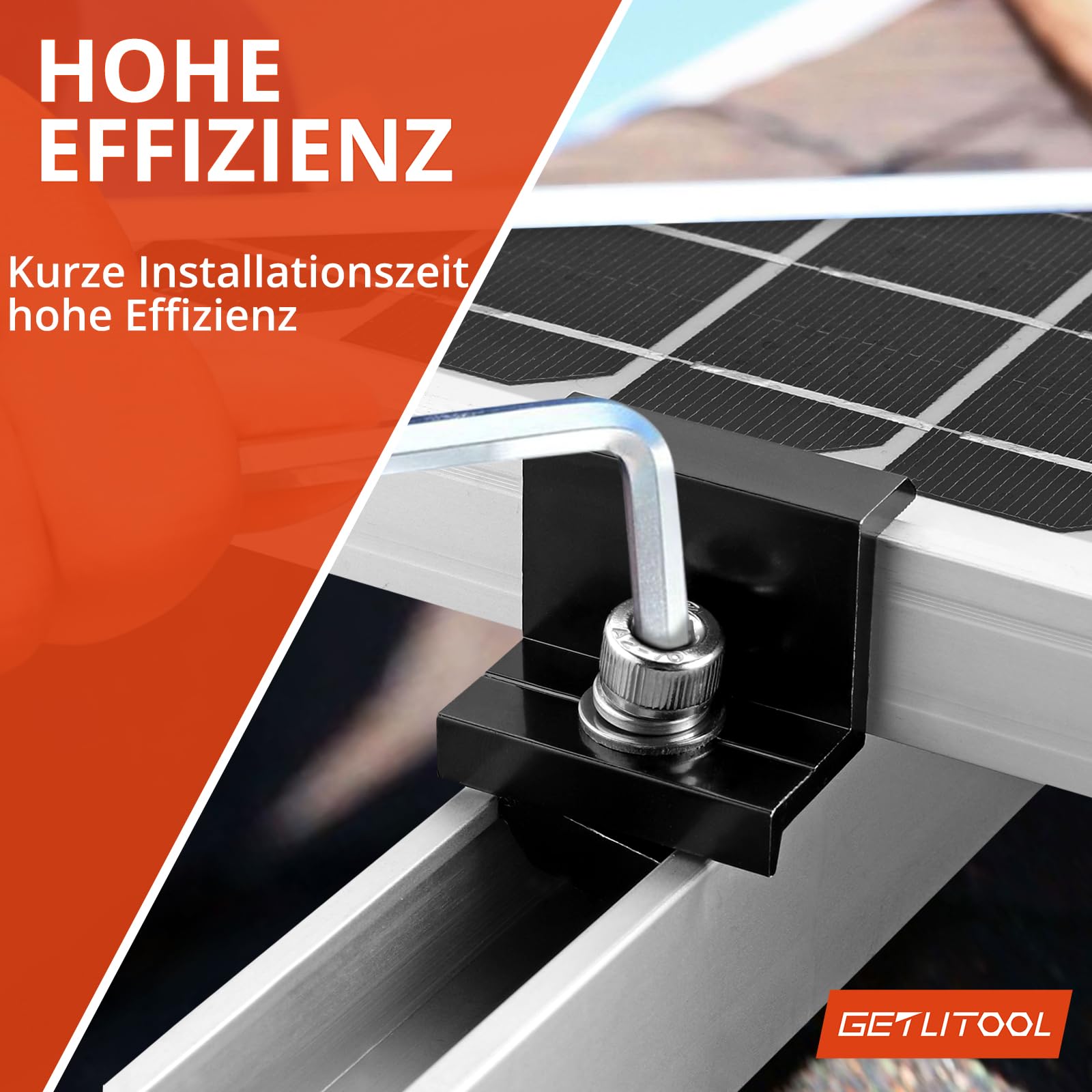 GETLITOOL Solarmodul Halterung 30mm Endklemme Kit, 10x Solarpanel Z Halterung Randklemme für Photovoltaik Montageschiene Befestigung Photovoltaik Solarpanelen für Gerahmte Solarmodul(30mm) 7