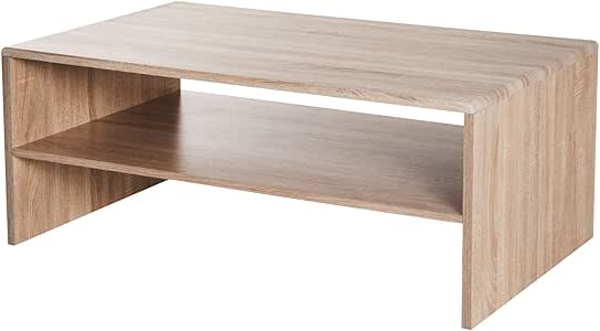 Mesa de café Rectangular de 2 Niveles de 101,6 cm, para estantería de