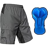 EZRUN Men's 3D Padded Mountain Bike Shorts Lightweight MTB Cycling Shorts