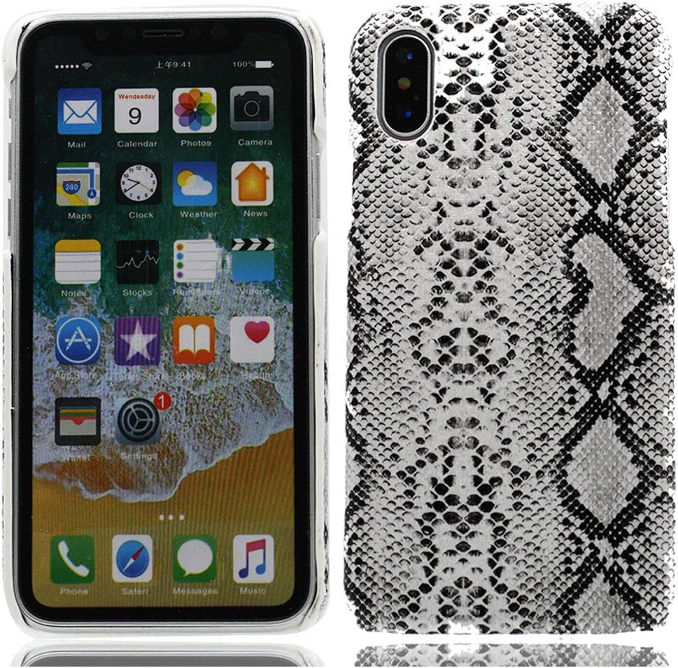 EarthNanLiuPowerTu Case for iPhone XR, Special crocodile snakeskin print ultra-thin TPU super fiber back cover Boys Men case for iPhone XR 6.1" - White Skin