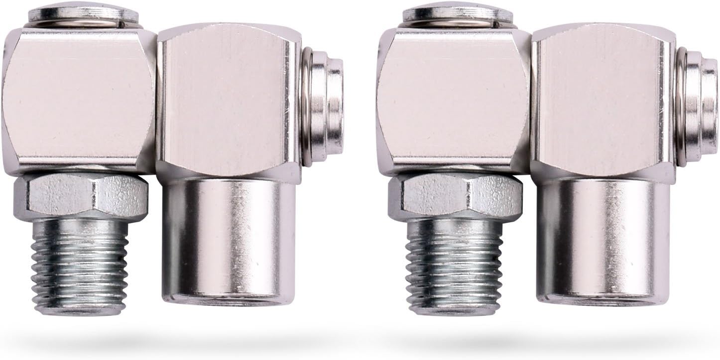 WYNNsky 1/4" NPT 360 Degree Swivel Air Hose Connector, 1/4 Inch Industrial Swivel Air Fittings - - 