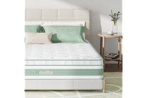 Novilla Queen Mattress, 12 Inch Hybrid Mattress in a Box, Gel Memory Foam with Individual Pocket Springs for a Peaceful Sleep, Queen Size Mattresses, Pillow Top Mattresses with Quilted Cover