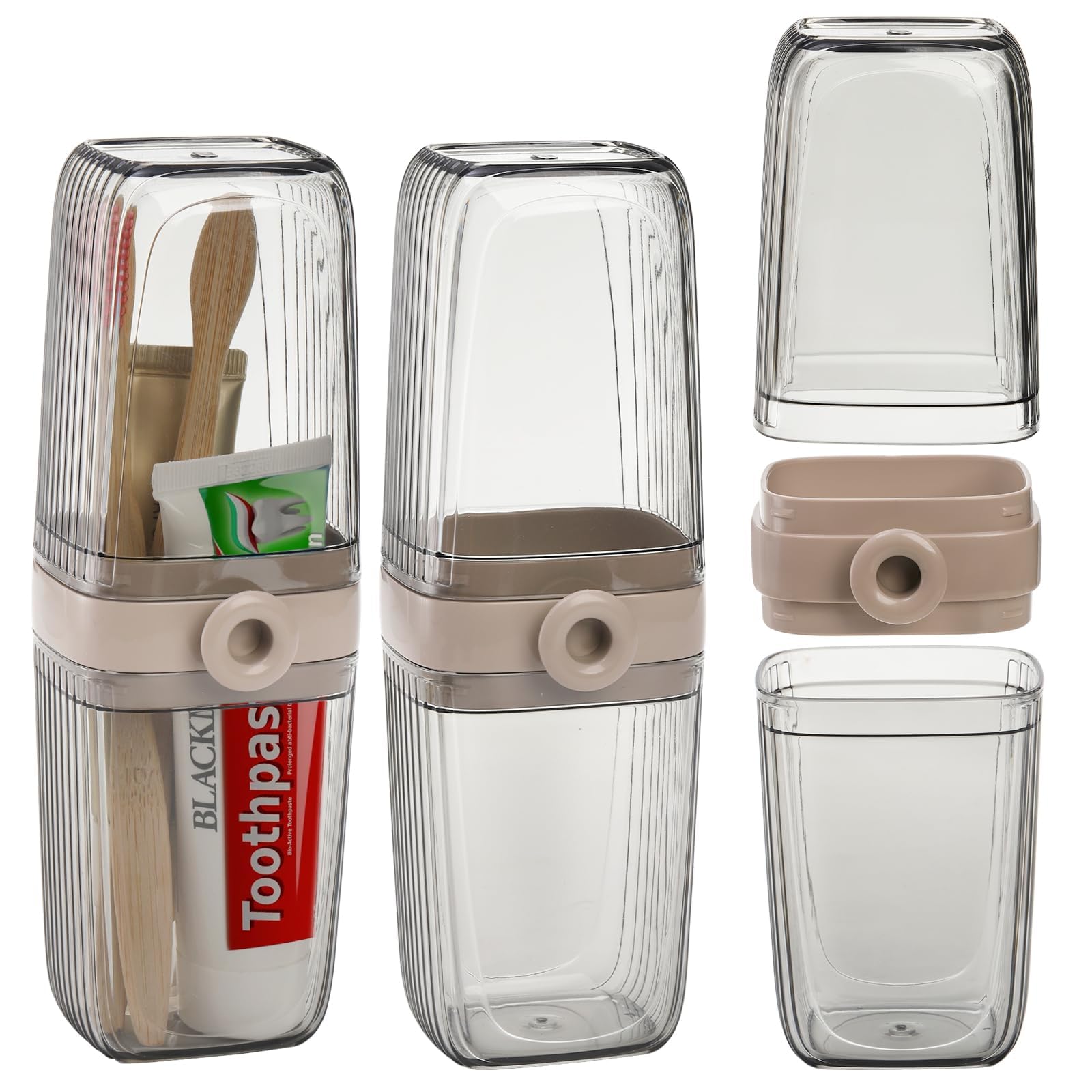 Photo 1 of ***2 NEW, 1 APPEARS UNUSED BUT WAS UNPACKAGED***Hedume 3 Pack Toothbrush & Toothpaste Case, Portable Travel Toothbrush Holder with Cup, Travel Toothbrush Container for Camping, Business Trips, Bathroom, School