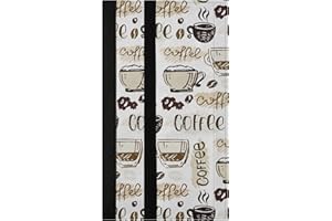 Oarencol Doodle Coffee Cup Beans Refrigerator Door Handle Covers Set of 2 Kitchen Appliance Decor for Fridge Oven Dishwasher