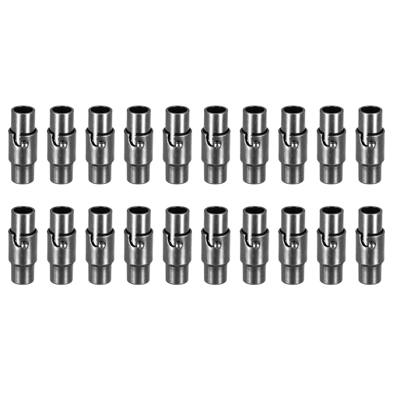 uxcell Leather Cord End Clasp, 20Pcs 4mm Hole Leather Clasps, Cord End Caps Closures Leather Cord Buckle for Jewelry Making DIY Supplies Crafts, Black