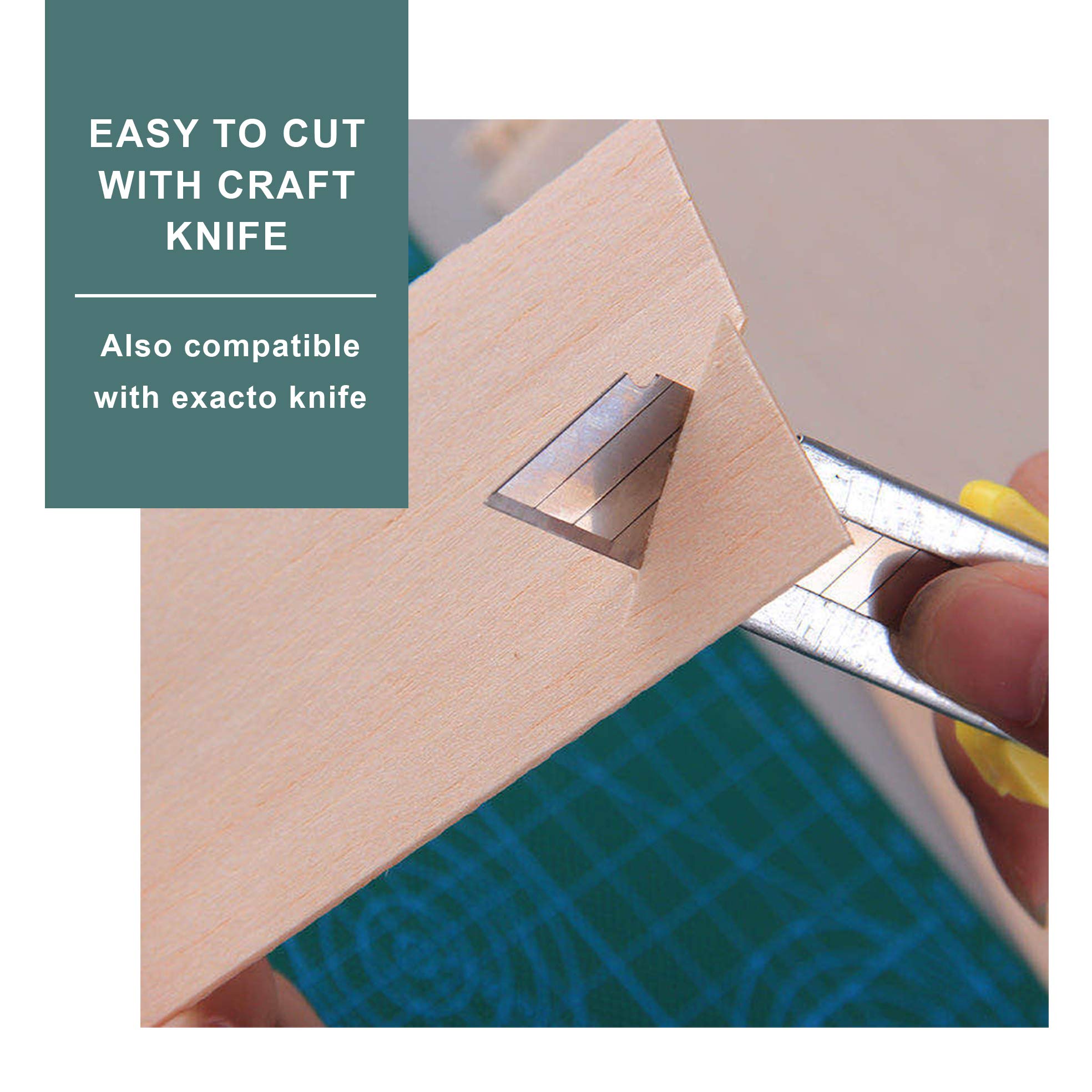 CRAFTIFF Balsa Wood Sheets Unfinished Thin Wood Pieces for Crafts 1/16 Thick 12