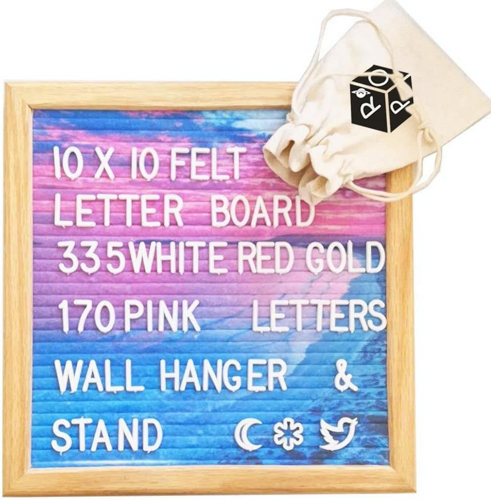 Changeable Word Message Board Includes 505 3/4 Inch Letters; Image Felt