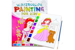 JZILU Watercolor Coloring Book for Kids, Paint with Water- Magic Paint Set Water Painting Book for Toddlers- Arts and Crafts Kit for Girls Boys Travel Activities -Stocking Stuffers for Kids