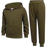 Arshiner Boys' 2 Piece Athletic Tracksuit Jogging Outfit Sweatsuit Zip Up Hoodie and Active Pants Sets for Kids 5-14 Years