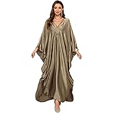Kaftans Dresses for Women Solid Swimsuit Coverup 2025 Plus Size Beach Caftan Loungewear Mumu for House Mrs Ropper