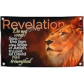 3x5 Ft Polyester Flag with 4 Grommets - Lion Single Sided Flags for Outdoor and Indoor House Porch Holiday Decoration - Funny Cool Flags for Decor Room - America Flag Lion of Judah for Man and Women