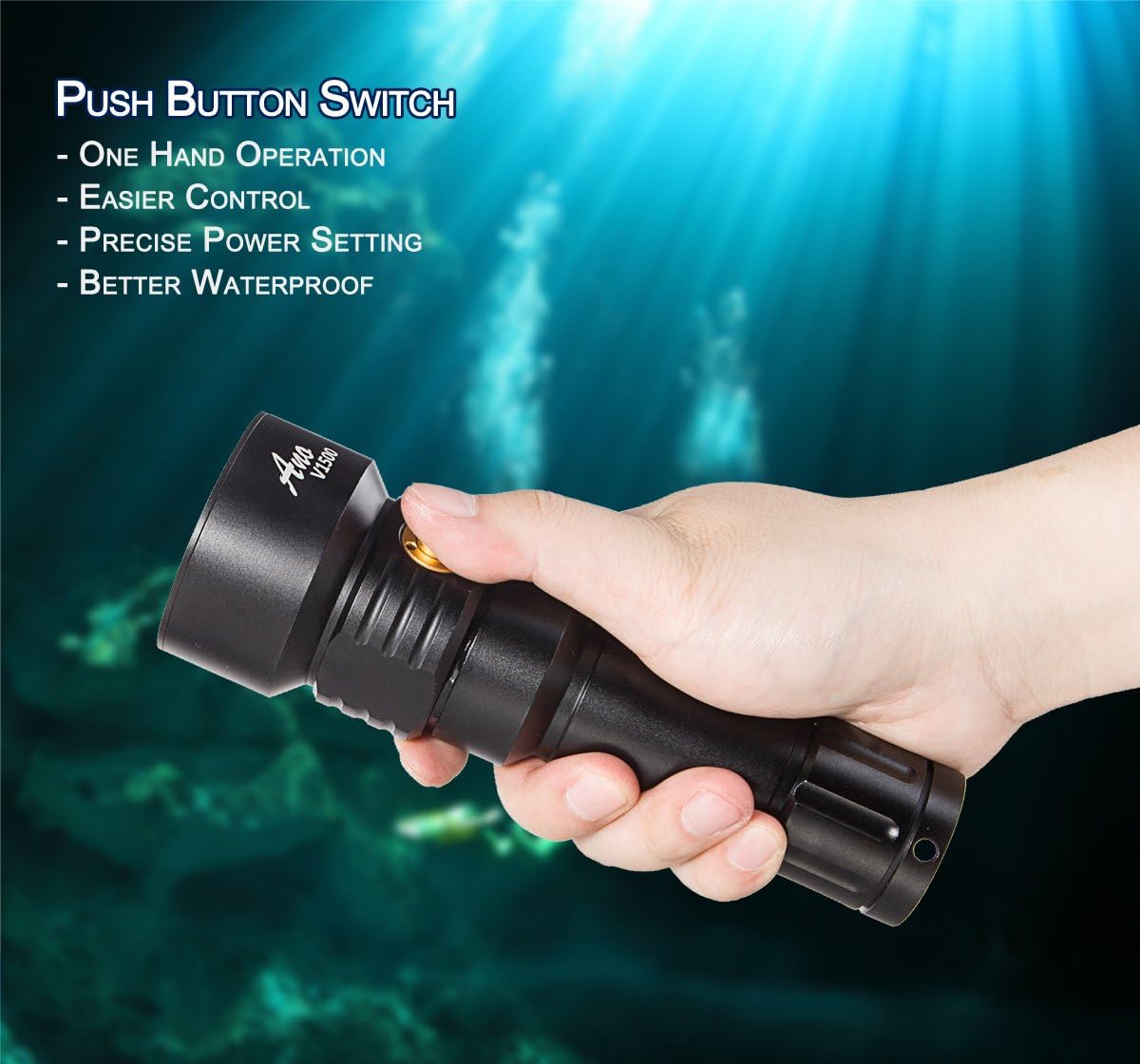Diving Lights Sports & Outdoors Ano V1500 Diving Video Light with White