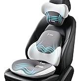 FLORICH Seat Cushion and Lumbar Support Pillow for Office Chair Car Neck Headrest Pillow 100% Memory Foam Seat Pads Pressure Relief Back Cushion and Carseat Pads(Grey)