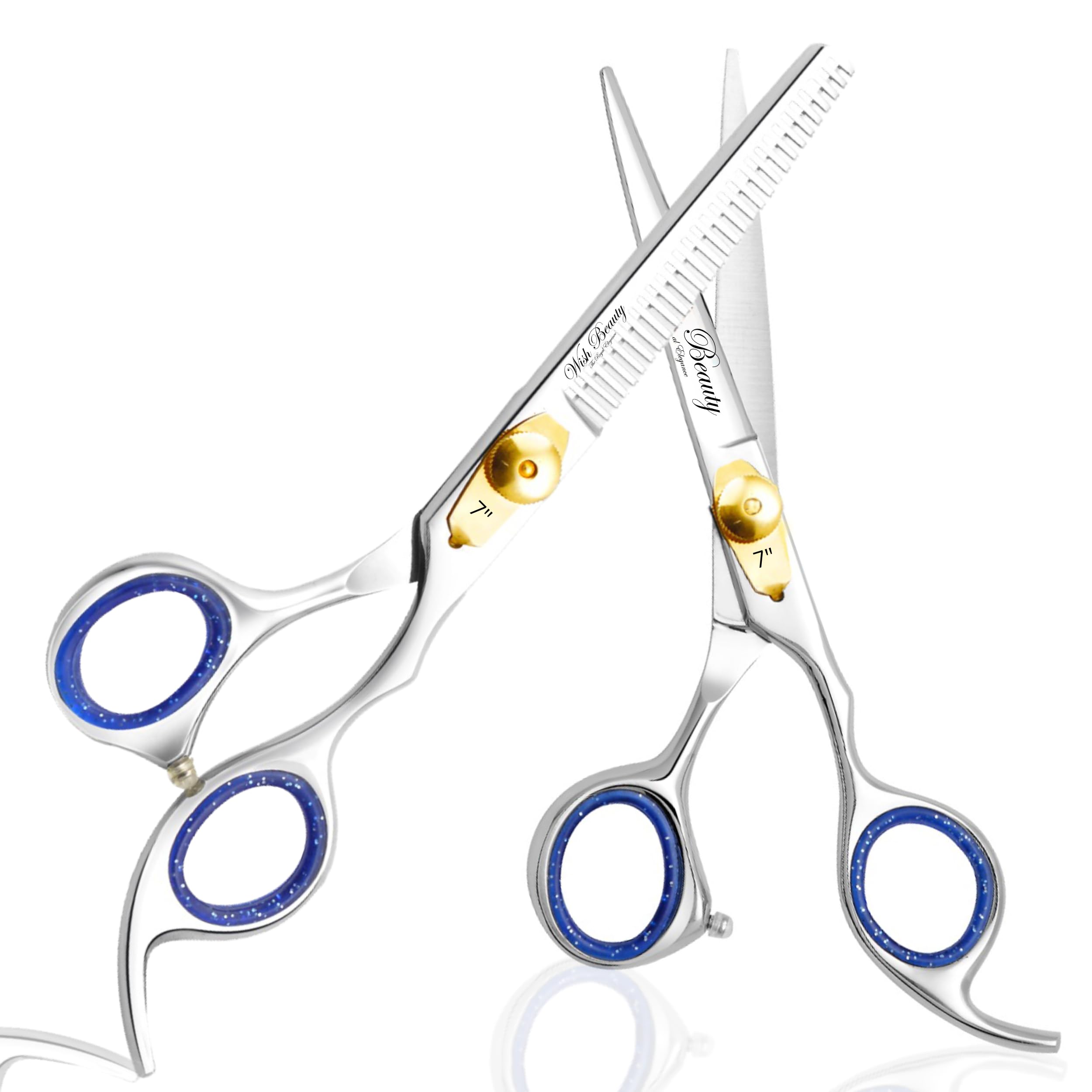 Wishbeauty 7" Hairdressing Scissor Set – Cutting & Thinning Shears in Japanese Stainless Steel