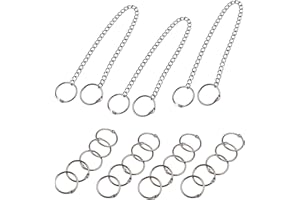 QTTLLI 3Pcs Matching Iron Chain + 20Pcs Iron Chain Ring for Hanging the Self Made SignSilver Hardware Accessory Kit