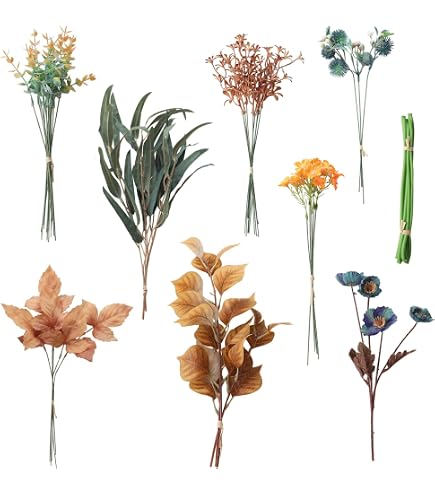 Cindeer Artificial Greenery Stems Box – 125 Pcs, 11 Varieties, Faux Eucalyptus For DIY Wedding Bouquets & Home Decor - View #8