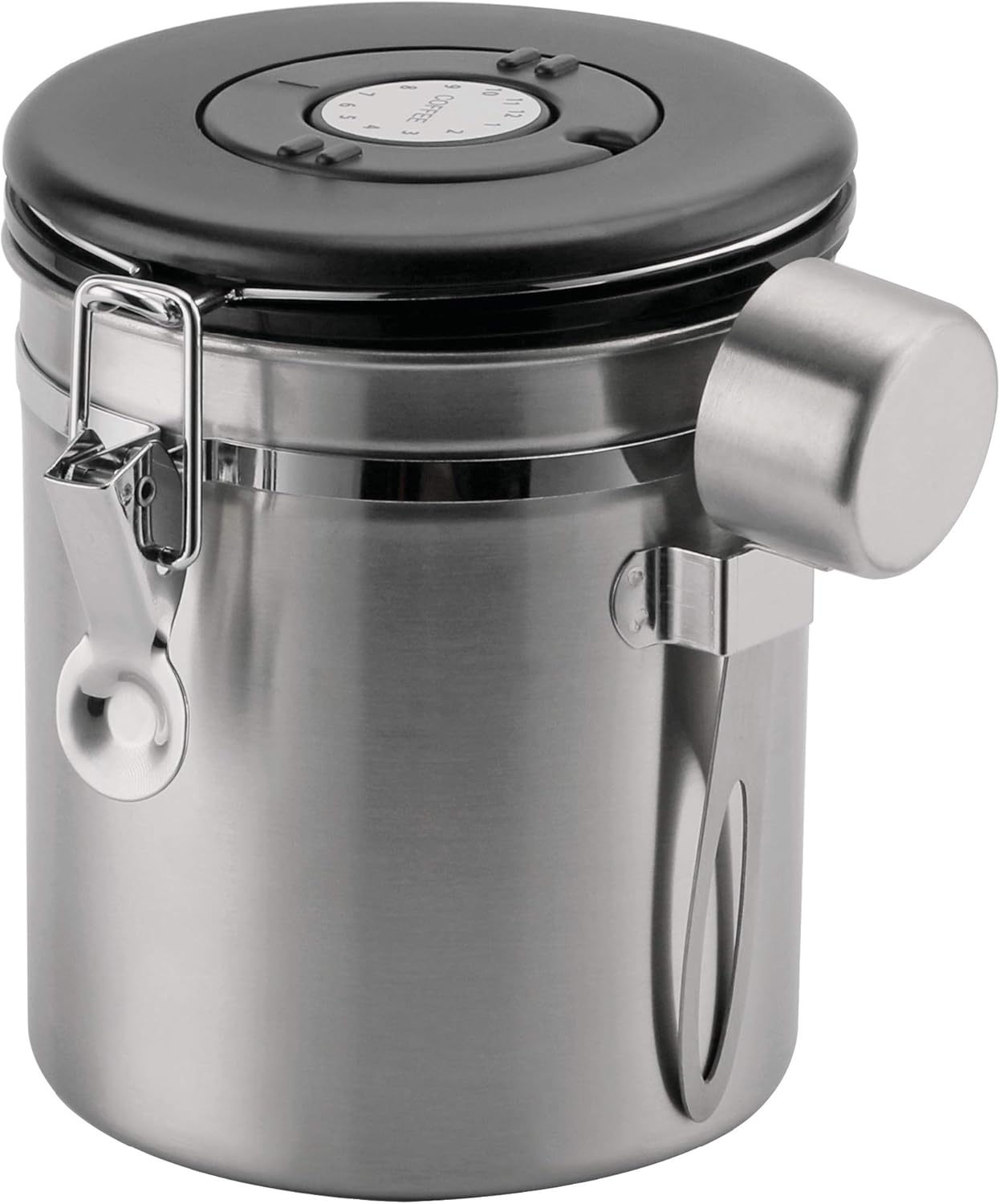 Café Olé Stainless Steel Bean & Ground Coffee Storage Canister, 500g, Silver