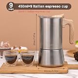 Sivaphe Stovetop Espresso Maker 450ml Moka Pot Induction Stainless Steel view 2
