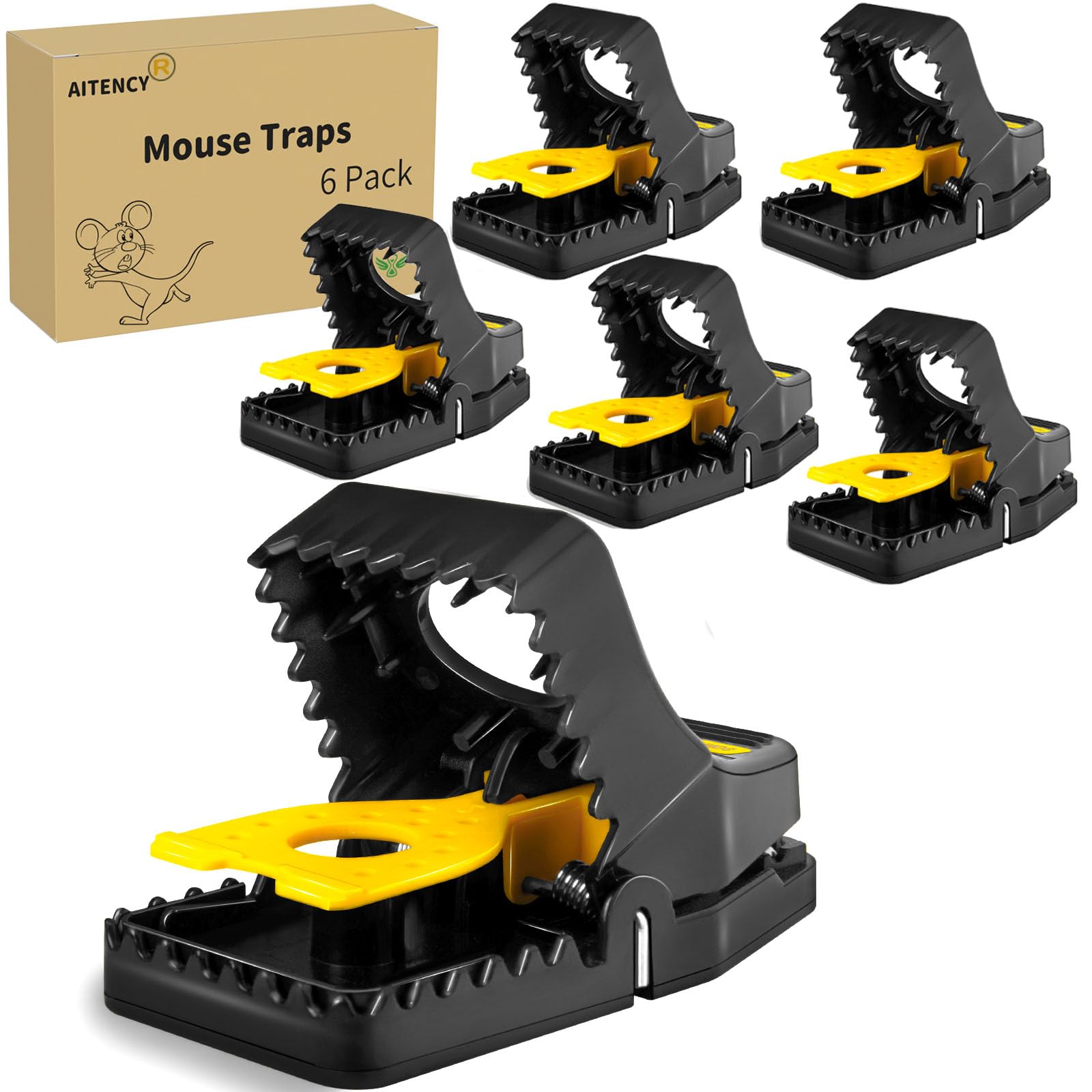 Photo 1 of [???????? ???????] Mouse Traps Indoor for Home – Reusable Mice Traps with Sharper Teeth & Precise Triggering Mechanism for Quick and Humane Capture 6 Pack