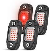 4 Pods Red Rock Lights Underglow Light for Cars Trucks Trail Rig Lamp | 24 led Chips Each Lights,Waterproof Neon Trail Rig Light LY8,9-12V DC