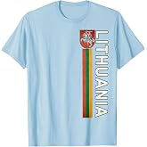 Lithuania Sporty Retro Flag and Lithuanian Emblem T-Shirt