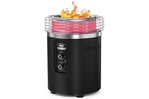 Ninja Fireside360 Smokeless Outdoor Fire Pit & Patio Heater – 3 Modes (Flame, Heat, Both), 80,000 BTUs, Propane Powered, Weat