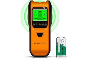 SUNTUTUFY Stud Finder Wall Scanner - 5 in 1 Electronic Stud Detector with Upgraded Smart Sensor, Audio Alarm and HD LCD Display for the Center and Edge of Wood, AC Wire, Metal and Studs Detection(Tangerine)