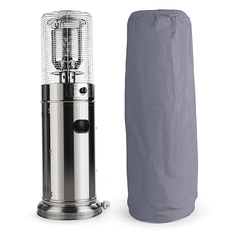 blumfeldt Heatwave V2A-Set Terrassenheizstrahler + Schutzhülle (11 kW Heizleistung, Propan-, Butan-Gasflaschen, Piezozündung,